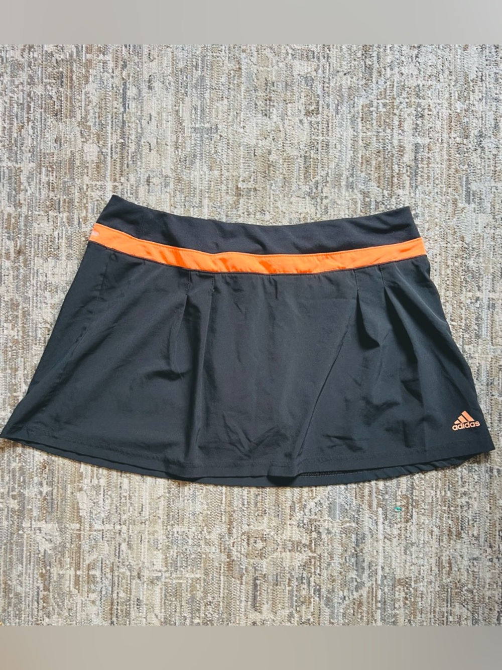 adidas Black Athletic Skirt with Orange Trim
